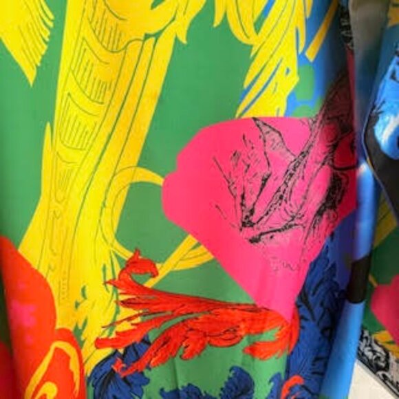 Vibrant Multicolor Baroque Print Longline Button-Down Shirt Dress – Size XXL - Picture 7 of 10